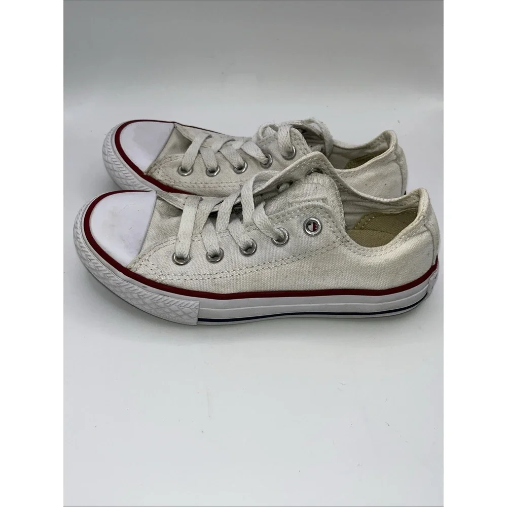 Converse Chuck Taylor All Star Low White Red Blue Kids‎ Youth Size 12 Unisex